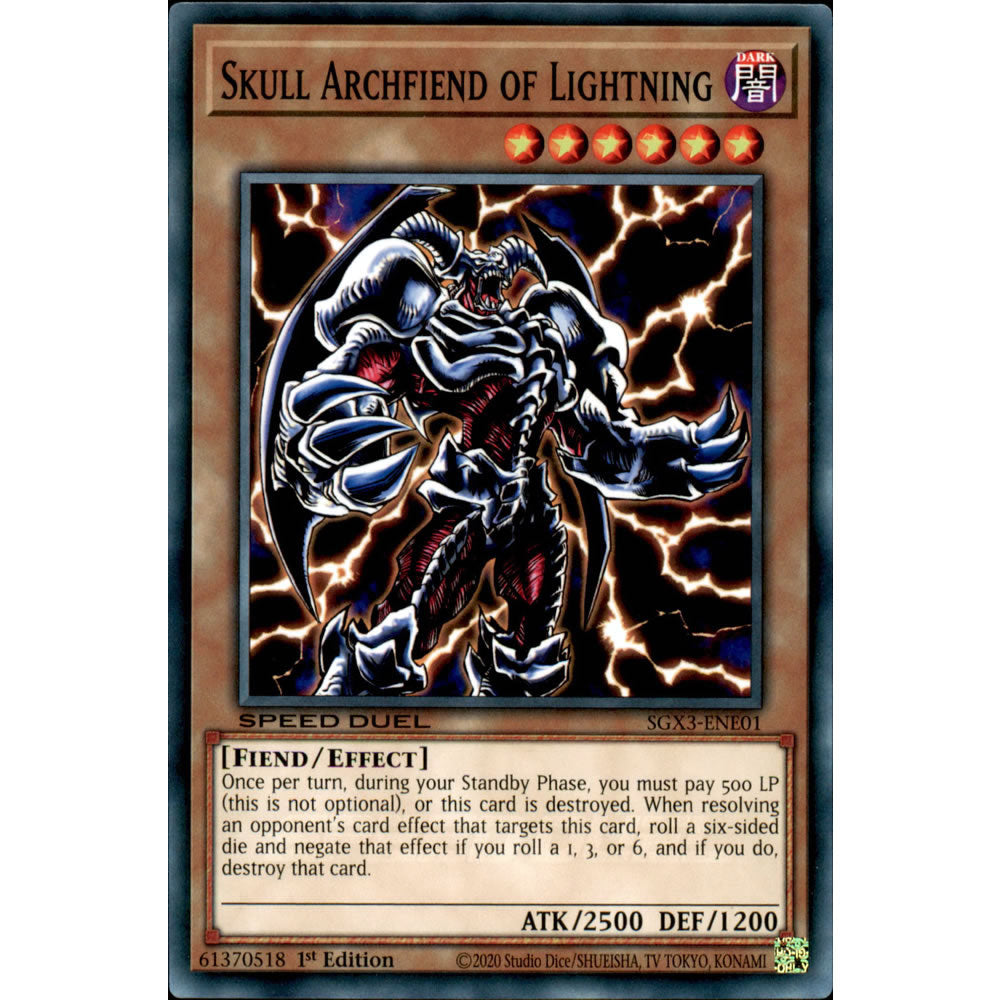 Skull Archfiend of Lightning SGX3-ENE01 Yu-Gi-Oh! Card from the Speed Duel GX: Duelists of Shadows Set