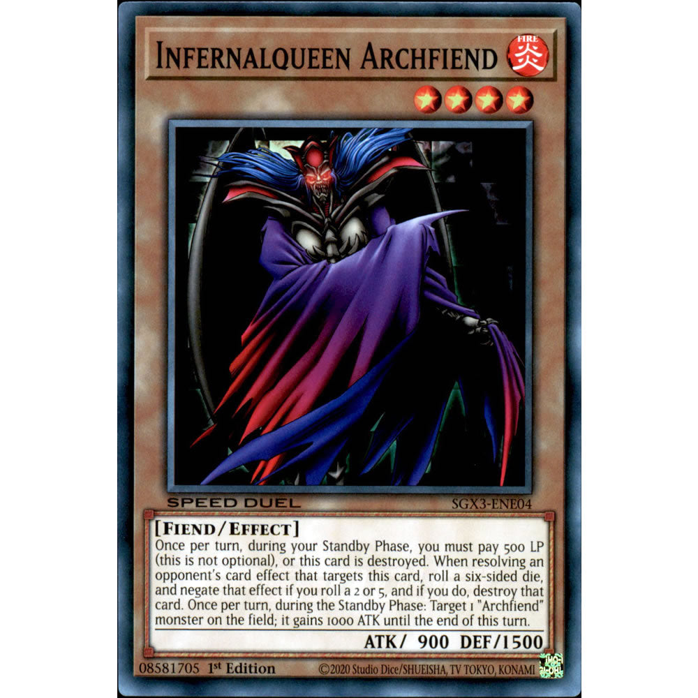 Infernalqueen Archfiend SGX3-ENE04 Yu-Gi-Oh! Card from the Speed Duel GX: Duelists of Shadows Set
