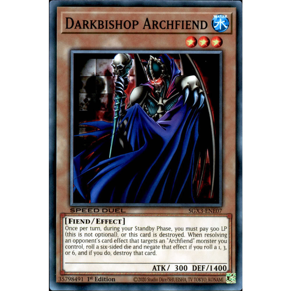 Darkbishop Archfiend SGX3-ENE07 Yu-Gi-Oh! Card from the Speed Duel GX: Duelists of Shadows Set