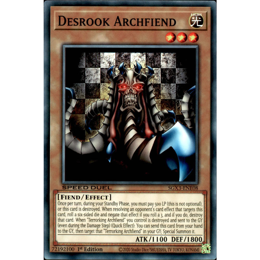 Desrook Archfiend SGX3-ENE08 Yu-Gi-Oh! Card from the Speed Duel GX: Duelists of Shadows Set