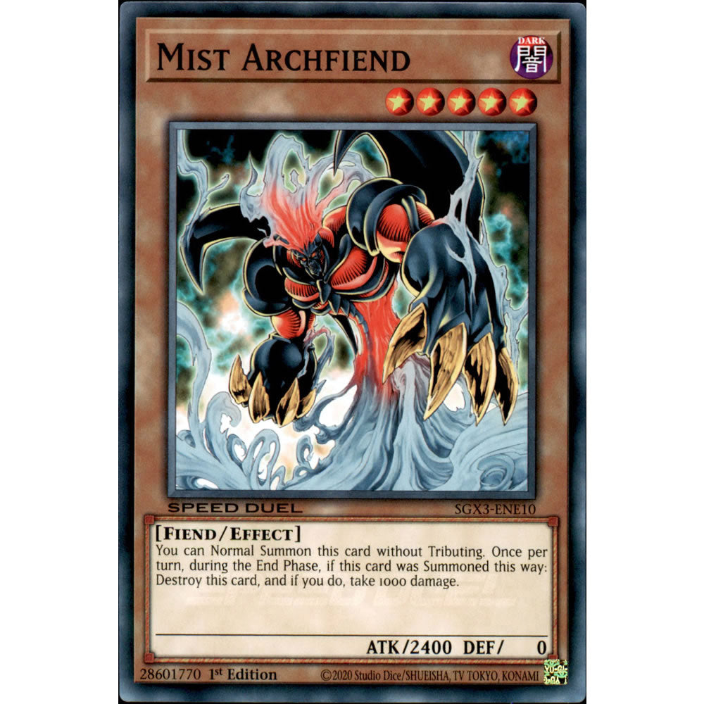 Mist Archfiend SGX3-ENE10 Yu-Gi-Oh! Card from the Speed Duel GX: Duelists of Shadows Set