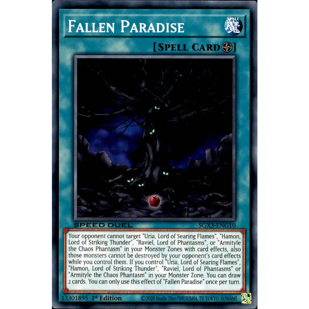 Fallen Paradise SGX3-ENG10 Yu-Gi-Oh! Card from the Speed Duel GX: Duelists of Shadows Set
