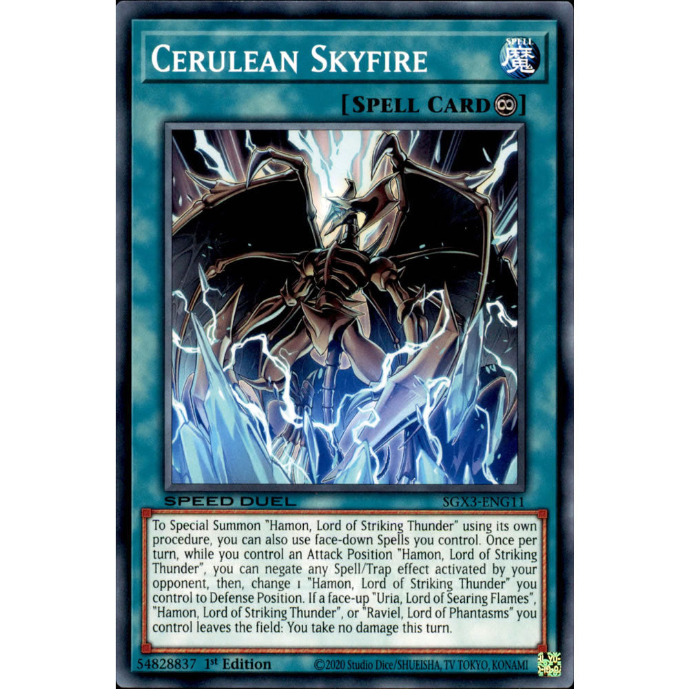 Cerulean Skyfire SGX3-ENG11 Yu-Gi-Oh! Card from the Speed Duel GX: Duelists of Shadows Set