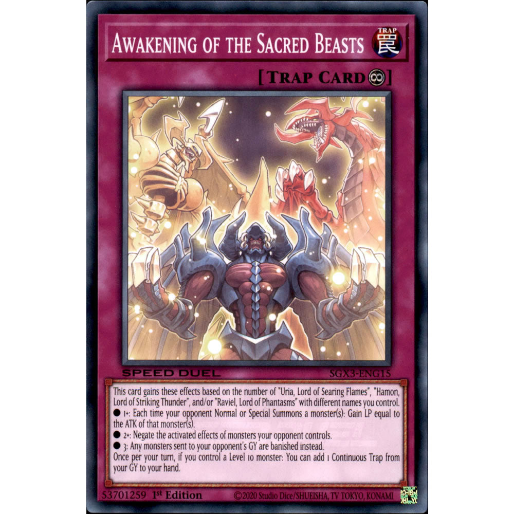 Awakening of the Sacred Beasts SGX3-ENG15 Yu-Gi-Oh! Card from the Speed Duel GX: Duelists of Shadows Set