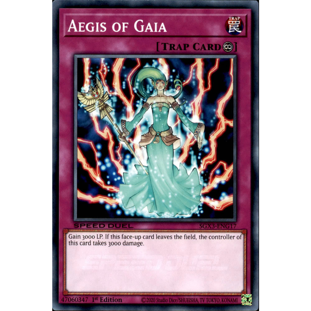 Aegis of Gaia SGX3-ENG17 Yu-Gi-Oh! Card from the Speed Duel GX: Duelists of Shadows Set