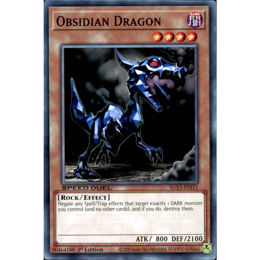 Obsidian Dragon SGX3-ENI11 Yu-Gi-Oh! Card from the Speed Duel GX: Duelists of Shadows Set