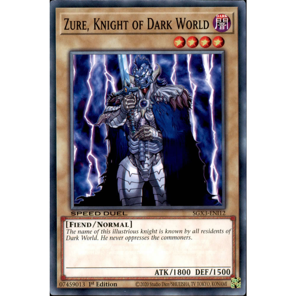 Zure, Knight of Dark World SGX3-ENI12 Yu-Gi-Oh! Card from the Speed Duel GX: Duelists of Shadows Set