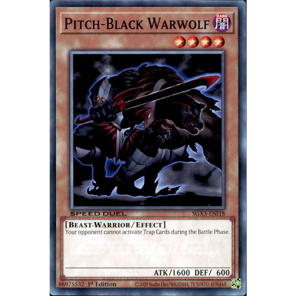 Pitch-Black Warwolf SGX3-ENI18 Yu-Gi-Oh! Card from the Speed Duel GX: Duelists of Shadows Set