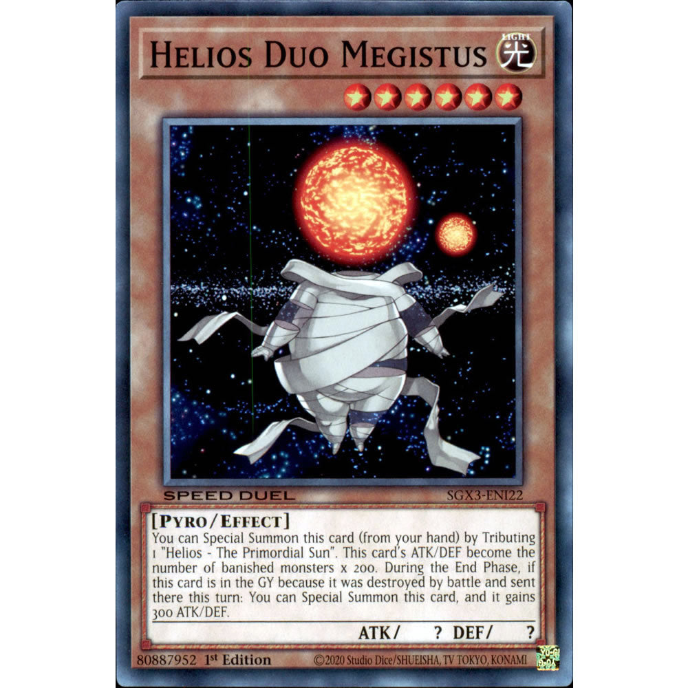 Helios Duo Megistus SGX3-ENI22 Yu-Gi-Oh! Card from the Speed Duel GX: Duelists of Shadows Set