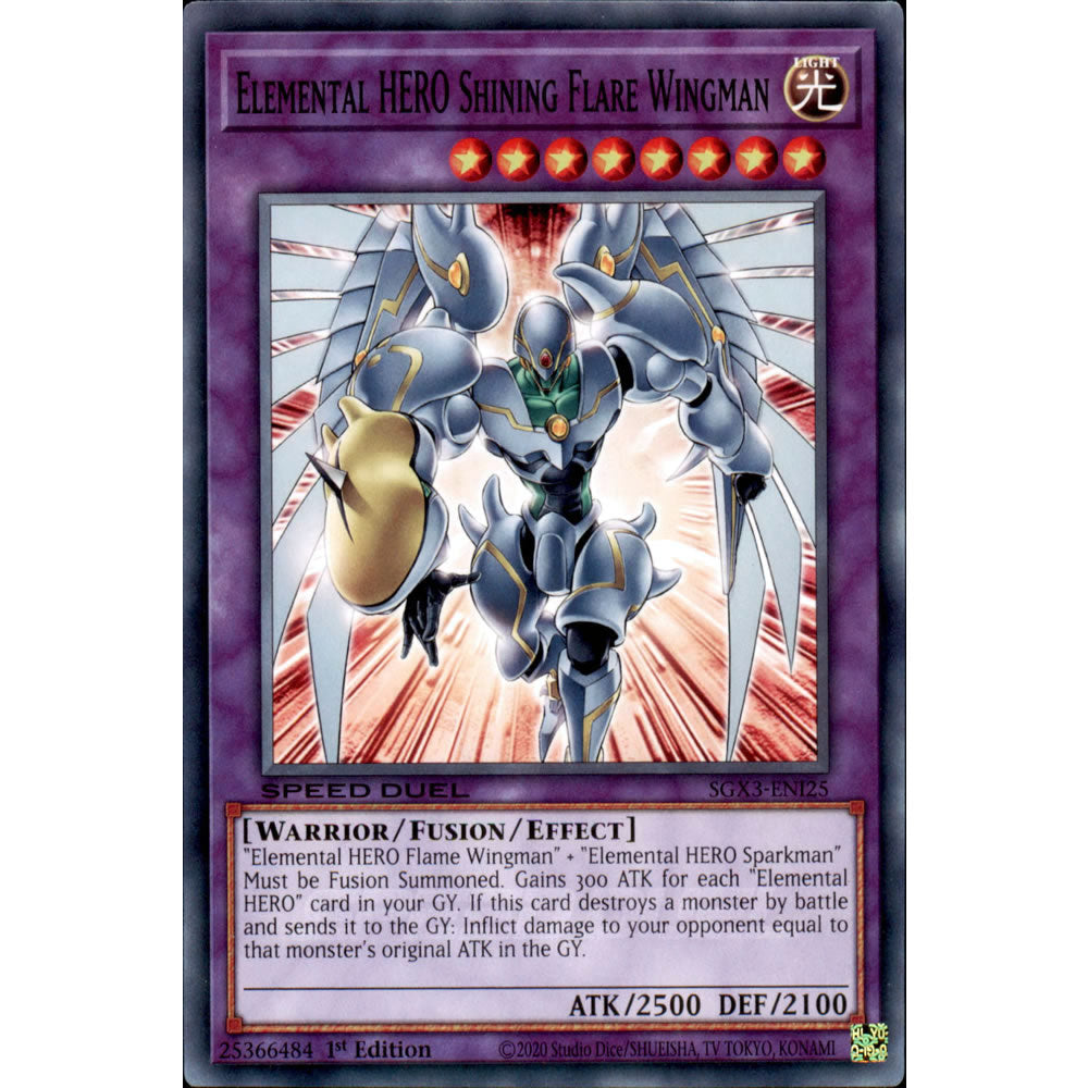 Elemental HERO Shining Flare Wingman SGX3-ENI25 Yu-Gi-Oh! Card from the Speed Duel GX: Duelists of Shadows Set