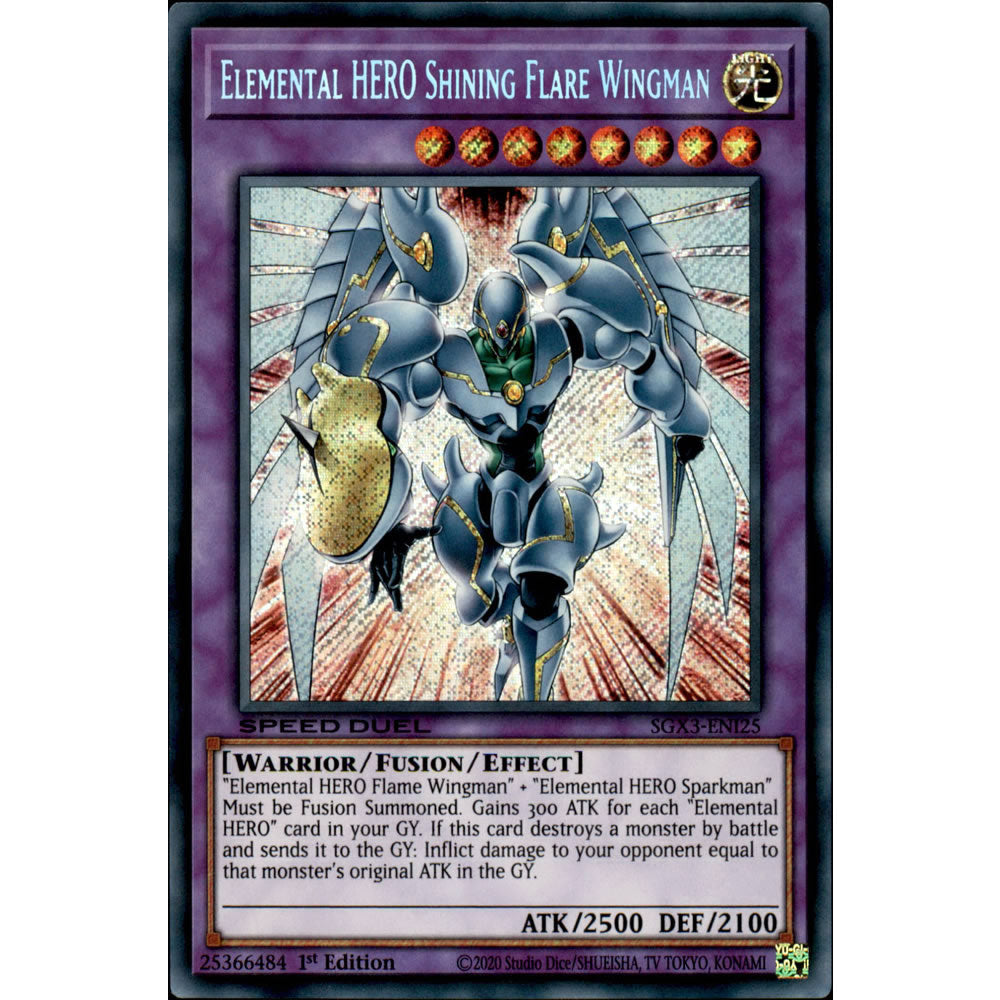 Elemental HERO Shining Flare Wingman SGX3-ENI25 Yu-Gi-Oh! Card from the Speed Duel GX: Duelists of Shadows Set