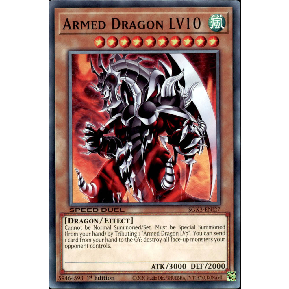 Armed Dragon LV10 SGX3-ENI27 Yu-Gi-Oh! Card from the Speed Duel GX: Duelists of Shadows Set