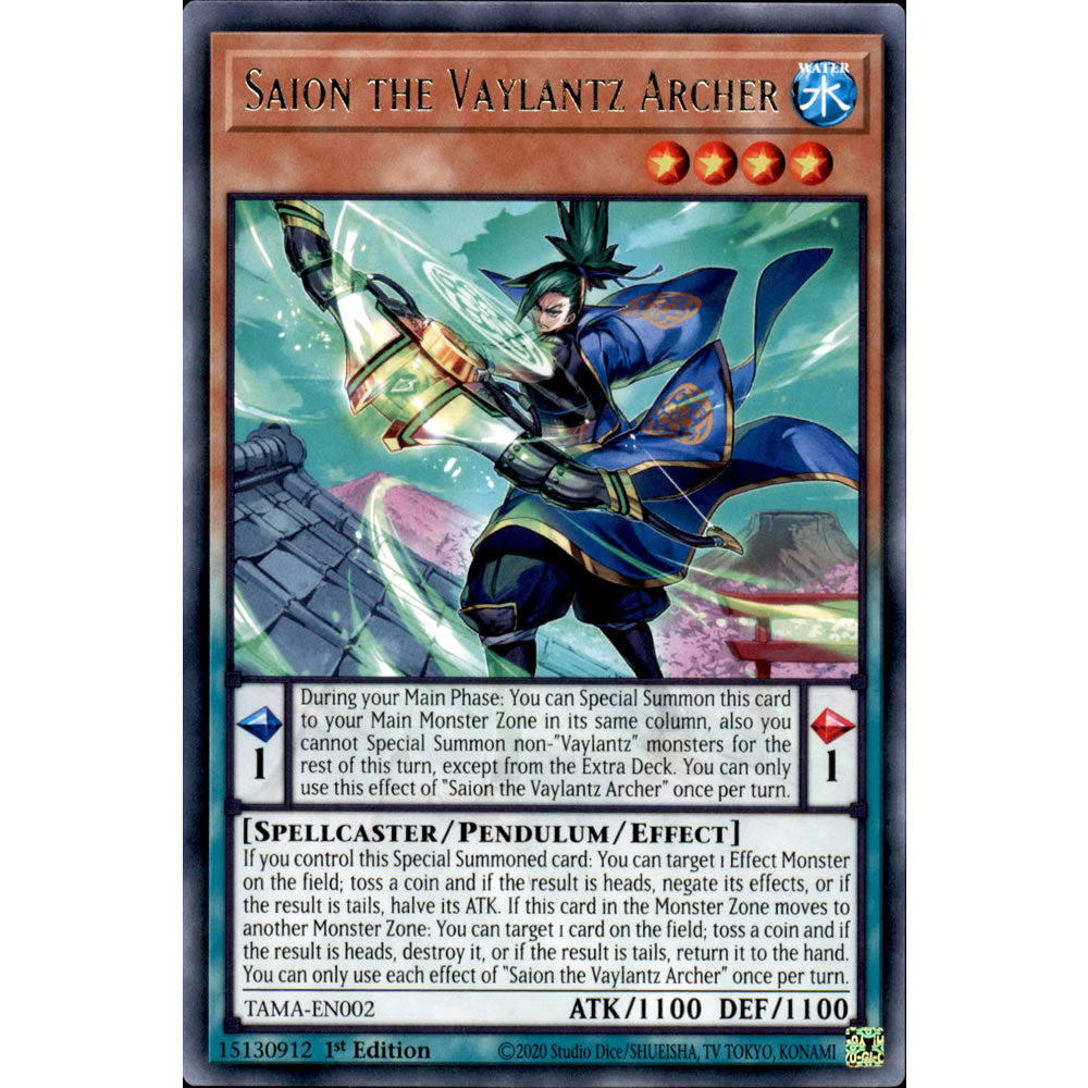 Saion the Vaylantz Archer TAMA-EN002 Yu-Gi-Oh! Card Saion the Vaylantz Archer TAMA-EN002 Yu-Gi-Oh! Card