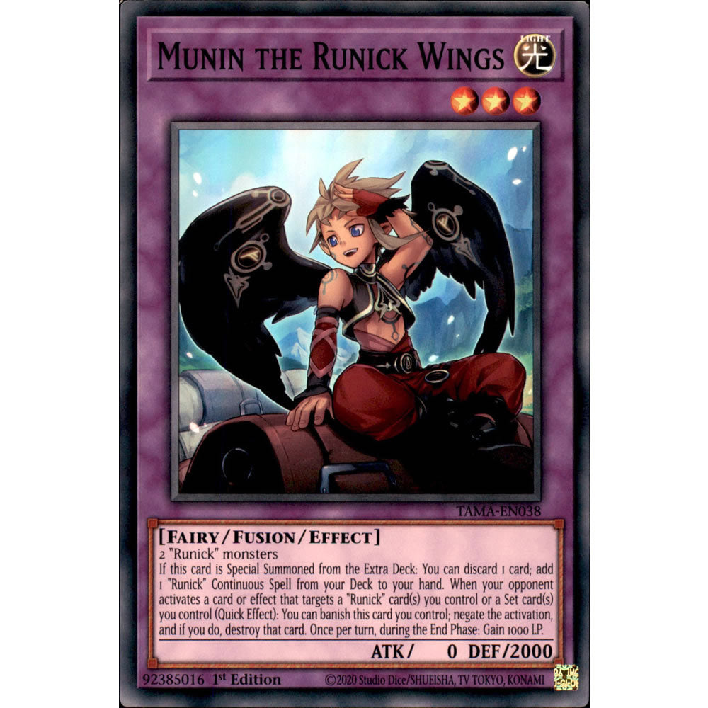 Munin the Runick Wings TAMA-EN038 Yu-Gi-Oh! Card from the Tactical Masters Set