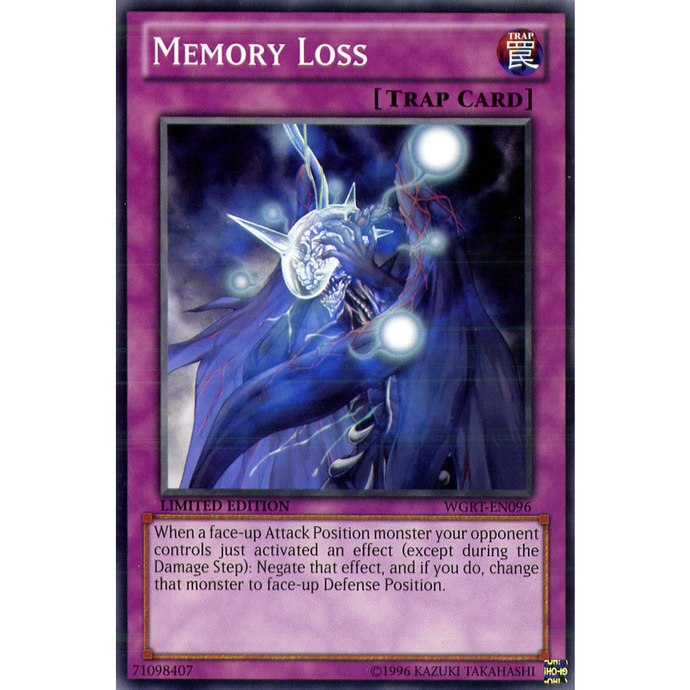 Memory Loss WGRT-EN096 Yu-Gi-Oh! Card from the War of the Giants Reinforcements Set