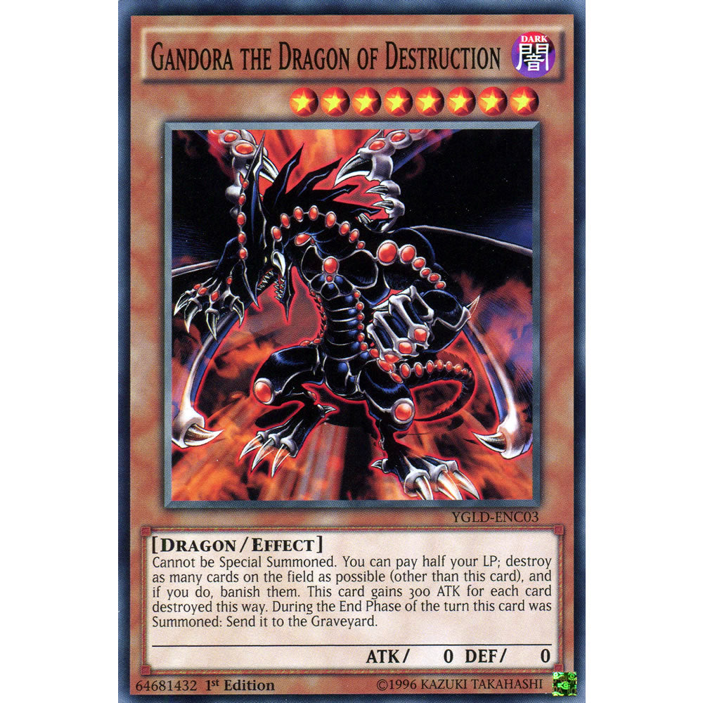 Gandora the Dragon of Destruction YGLD-ENC03 Yu-Gi-Oh! Card from the Yugi's Legendary Decks Set