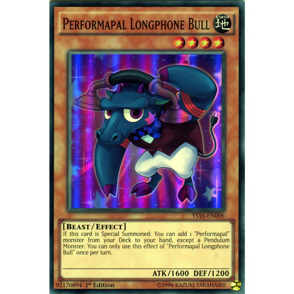 Performapal Longphone Bull YS16-EN006 Yu-Gi-Oh! Card from the Yuya Set