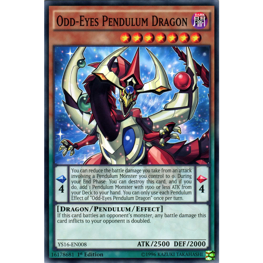 Odd-Eyes Pendulum Dragon YS16-EN008 Yu-Gi-Oh! Card Odd-Eyes Pendulum Dragon YS16-EN008 Yu-Gi-Oh! Card