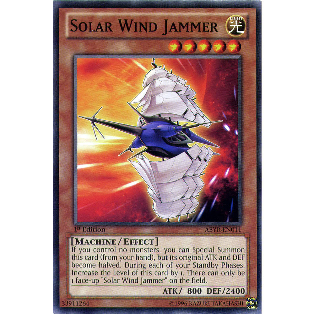 Solar Wind Jammer ABYR-EN011 Yu-Gi-Oh! Card from the Abyss Rising Set