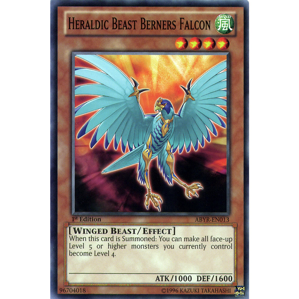 Heraldic Beast Berners Falcon ABYR-EN013 Yu-Gi-Oh! Card from the Abyss Rising Set