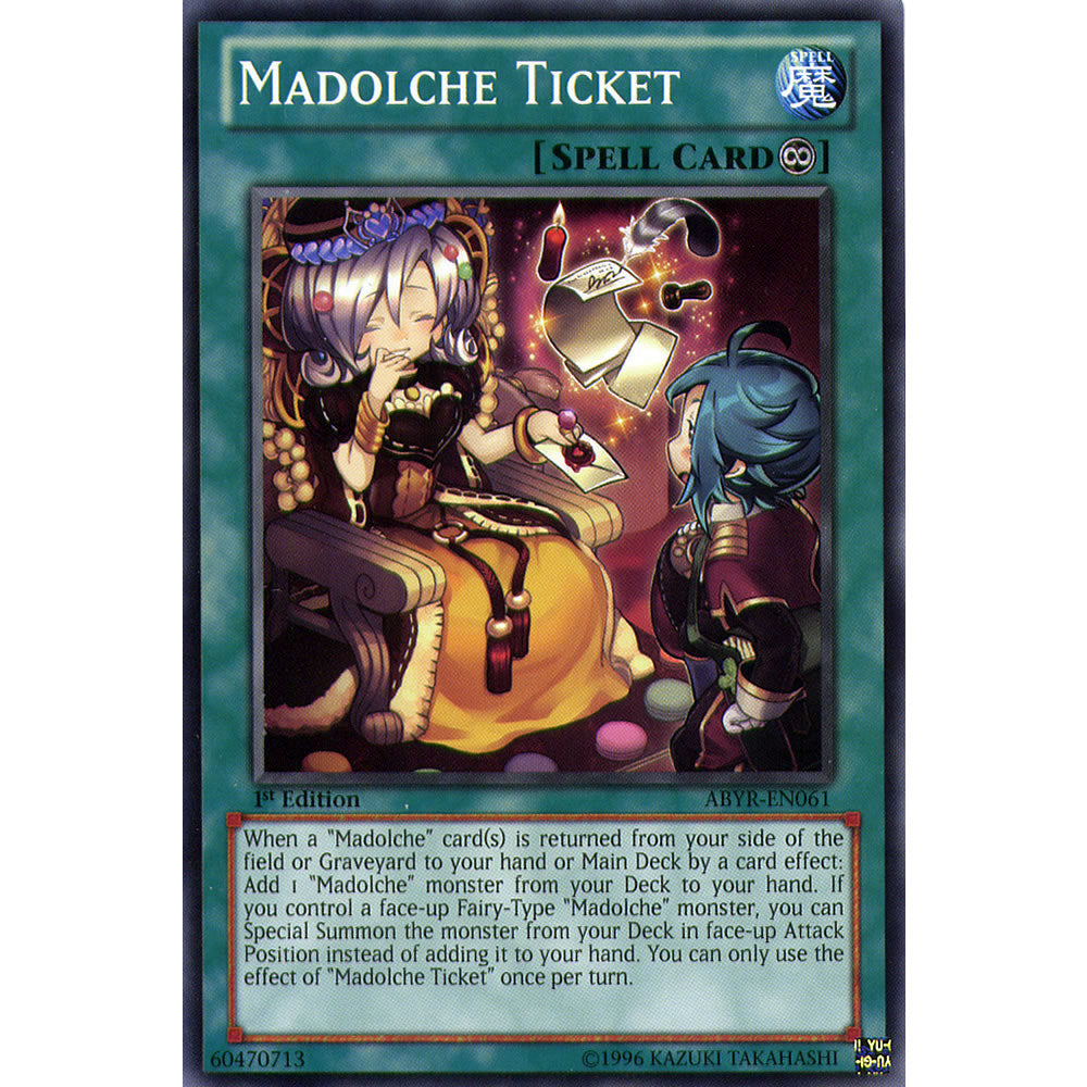 Madolche Ticket ABYR-EN061 Yu-Gi-Oh! Card from the Abyss Rising Set