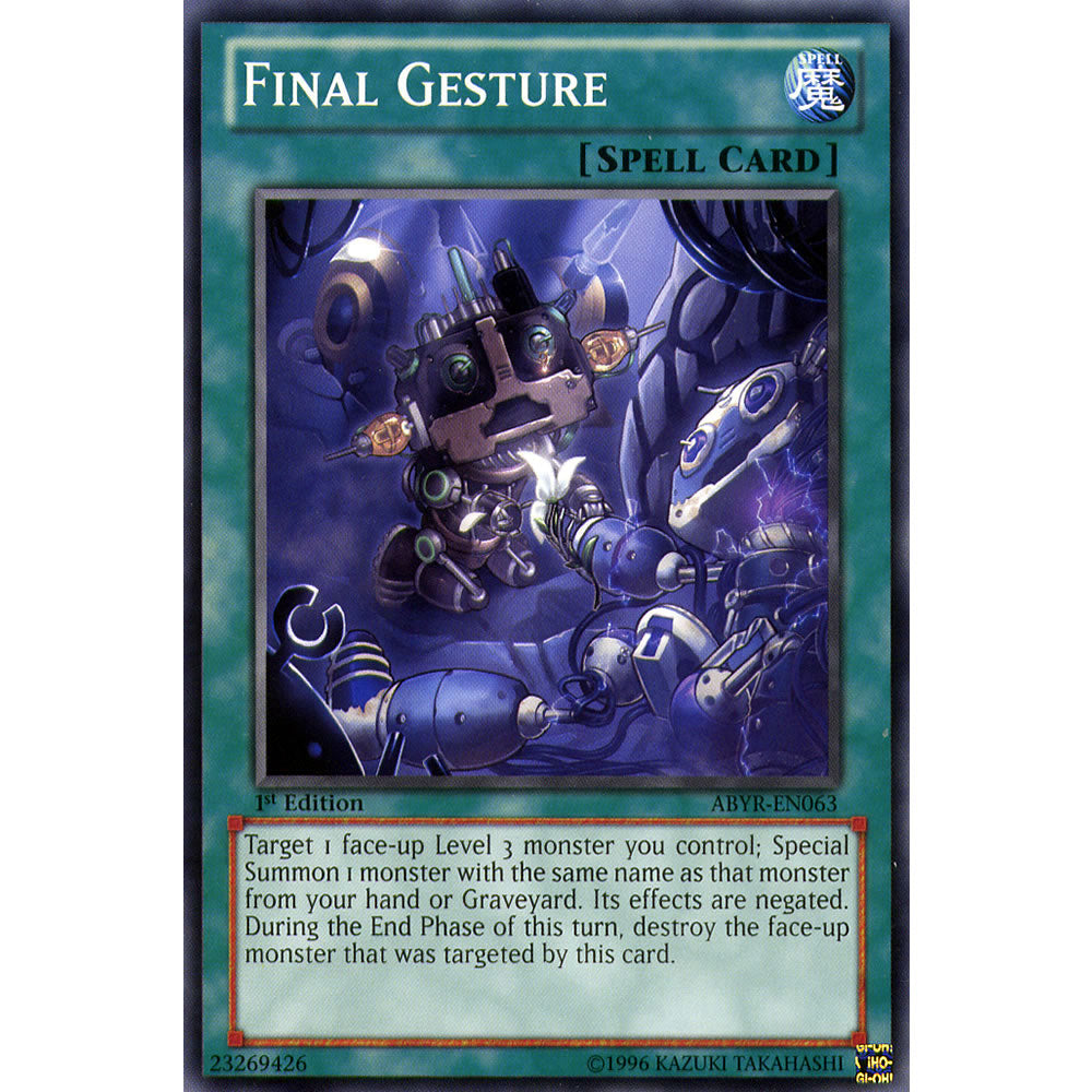 Final Gesture ABYR-EN063 Yu-Gi-Oh! Card from the Abyss Rising Set