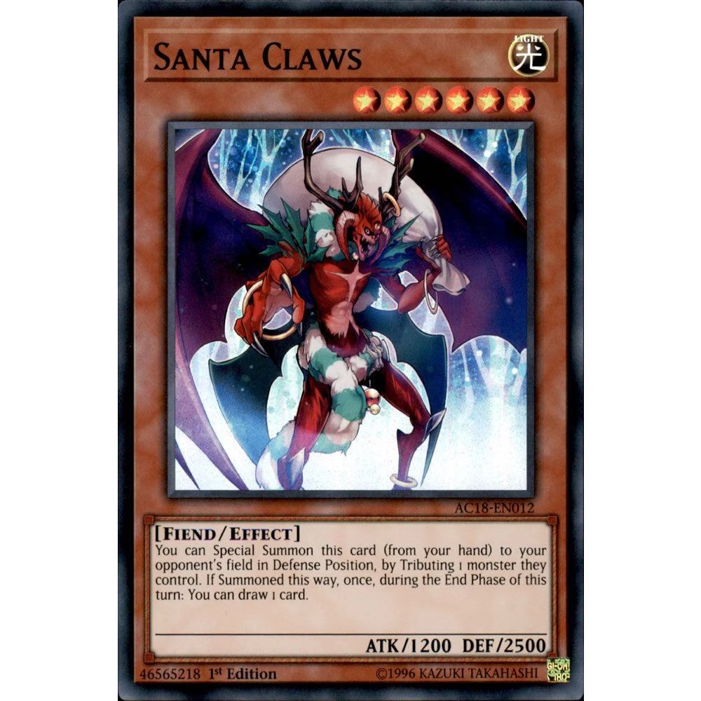 Santa Claws AC18-EN012 Yu-Gi-Oh! Card from the Advent Calendar 2018 Set