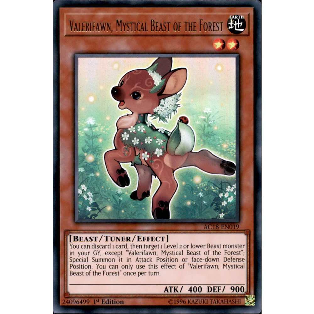 Valerifawn, Mystical Beast of the Forest AC18-EN019 Yu-Gi-Oh! Card from the Advent Calendar 2018 Set