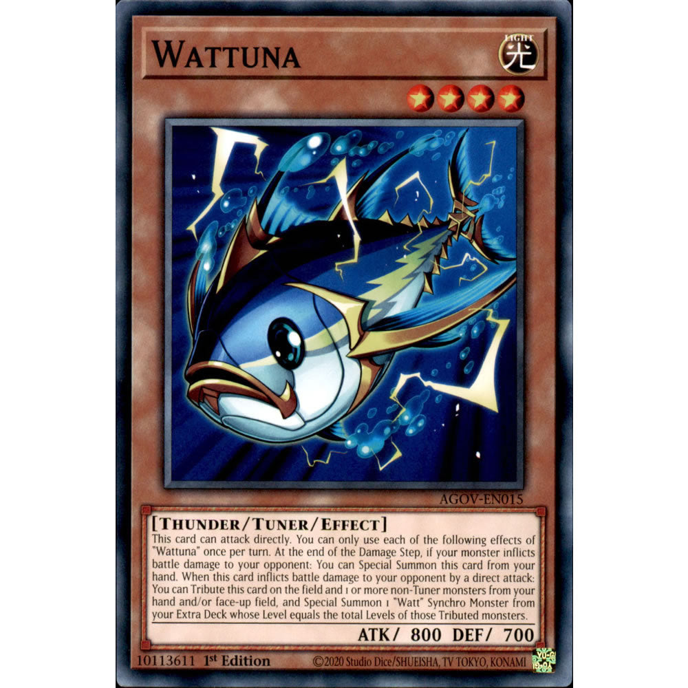 Wattuna AGOV-EN015 Yu-Gi-Oh! Card from the Age of Overlord Set