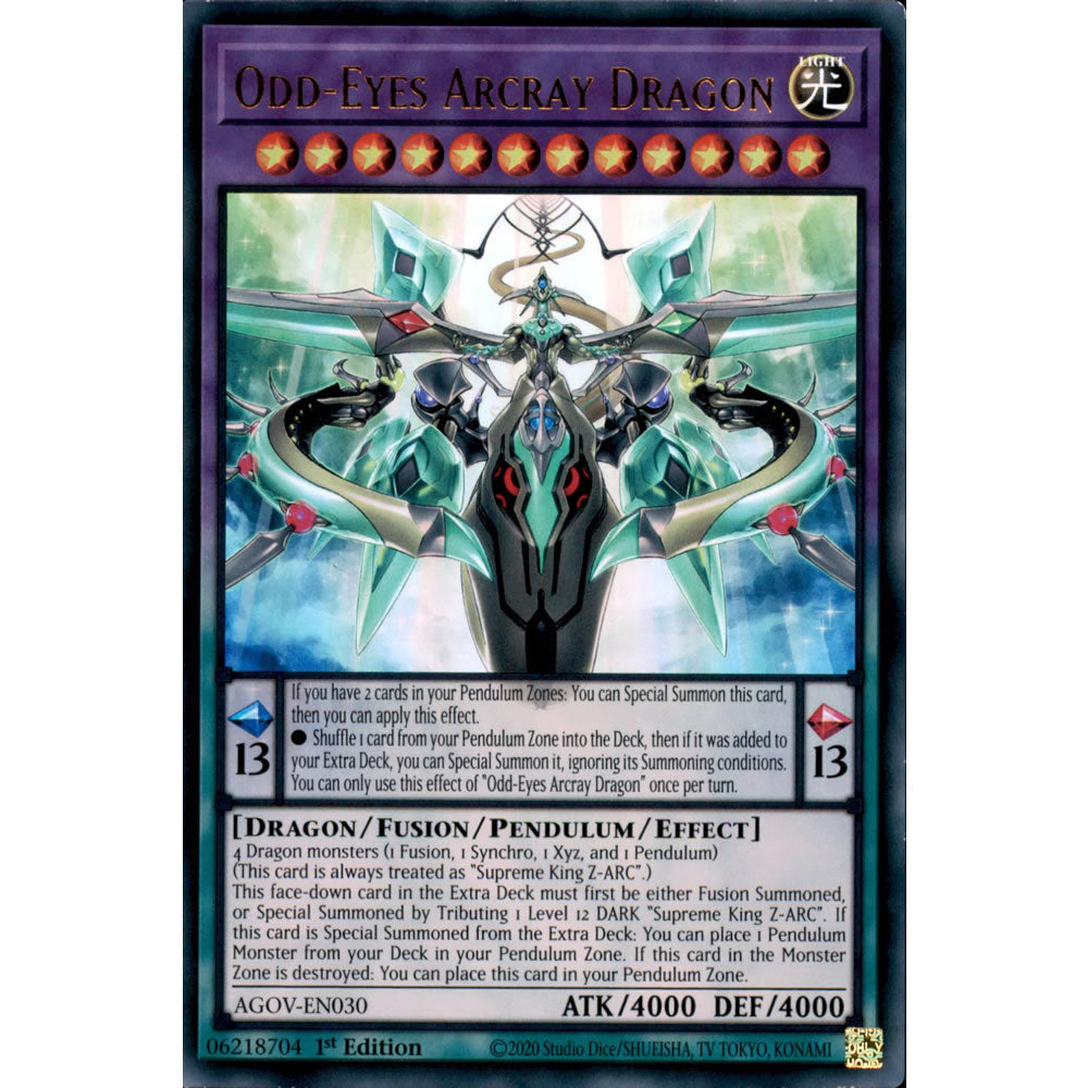 Odd-Eyes Arcray Dragon AGOV-EN030 Yu-Gi-Oh! Card from the Age of Overlord Set