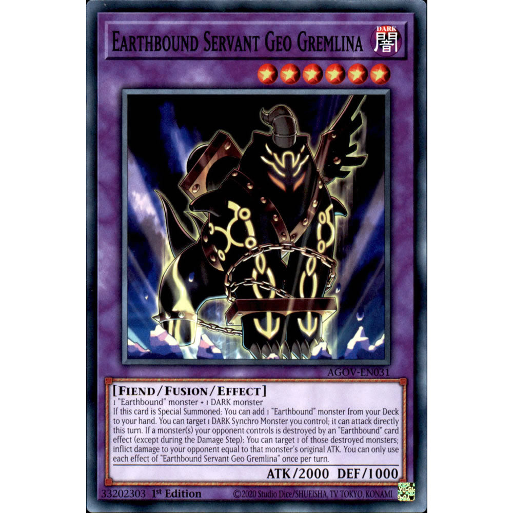 Earthbound Servant Geo Gremlina AGOV-EN031 Yu-Gi-Oh! Card from the Age of Overlord Set