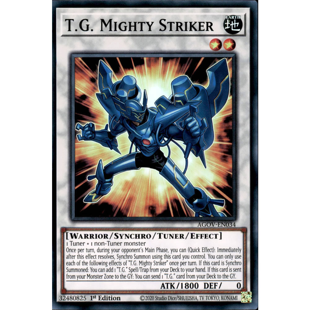 T.G. Mighty Striker AGOV-EN034 Yu-Gi-Oh! Card from the Age of Overlord Set