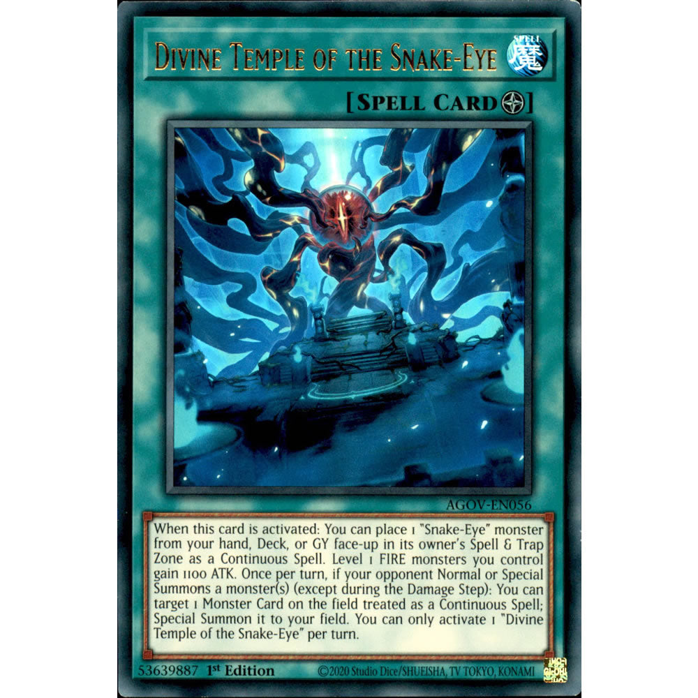 Divine Temple of the Snake-Eye AGOV-EN056 Yu-Gi-Oh! Card from the Age of Overlord Set