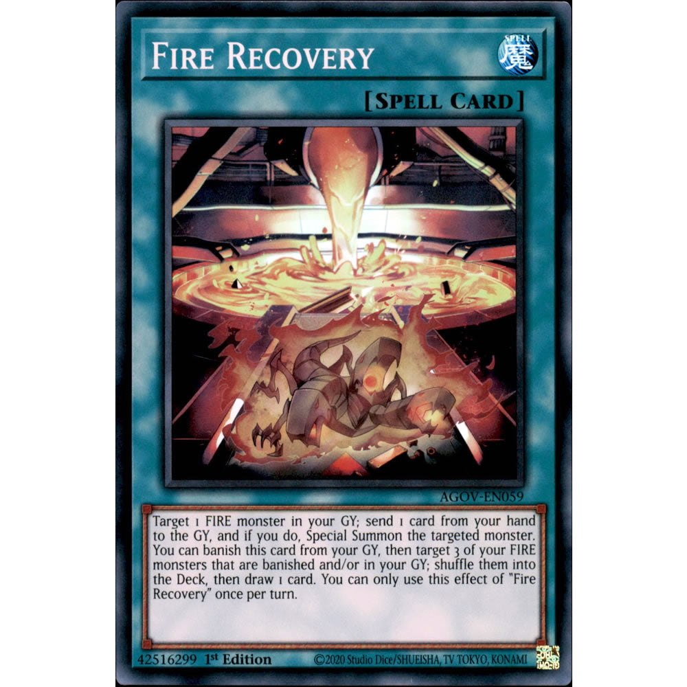 Fire Recovery AGOV-EN059 Yu-Gi-Oh! Card from the Age of Overlord Set