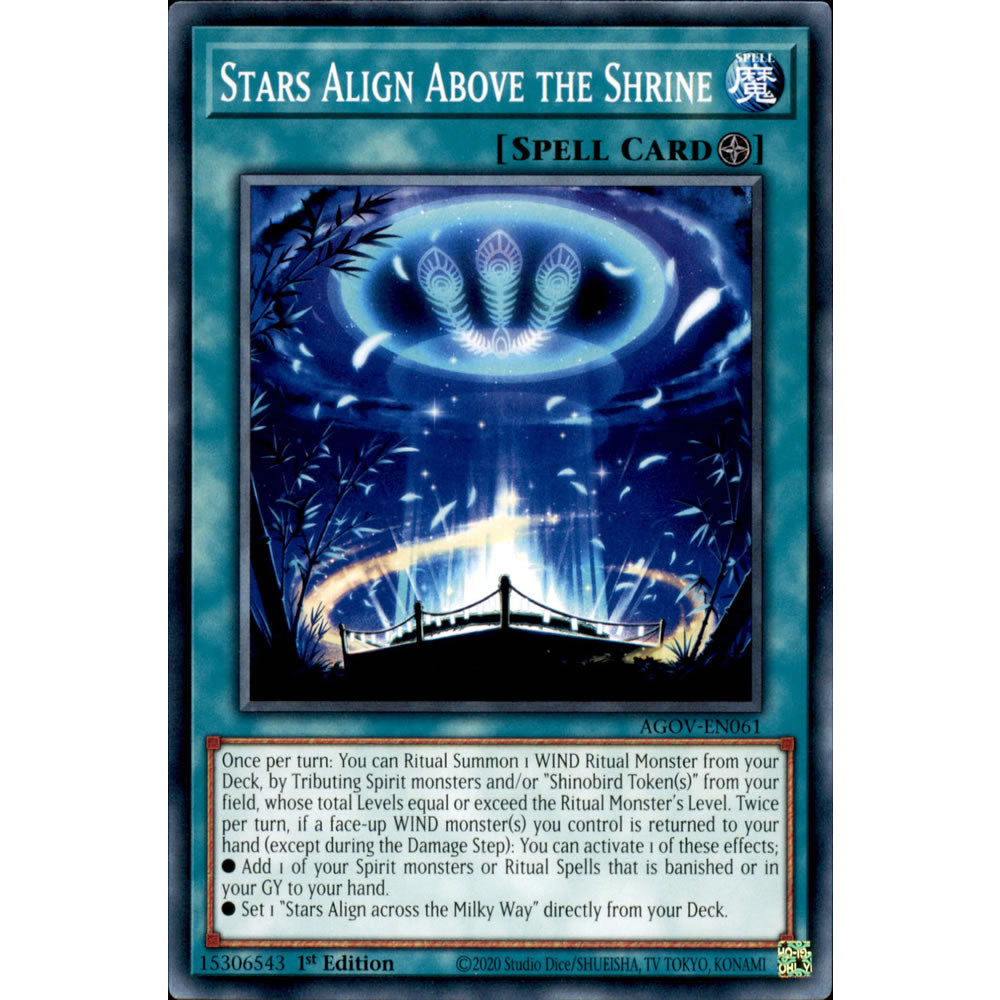 what are the stars on yugioh cards Stars Align Above the Shrine AGOV-EN061 Yu-Gi-Oh! Card