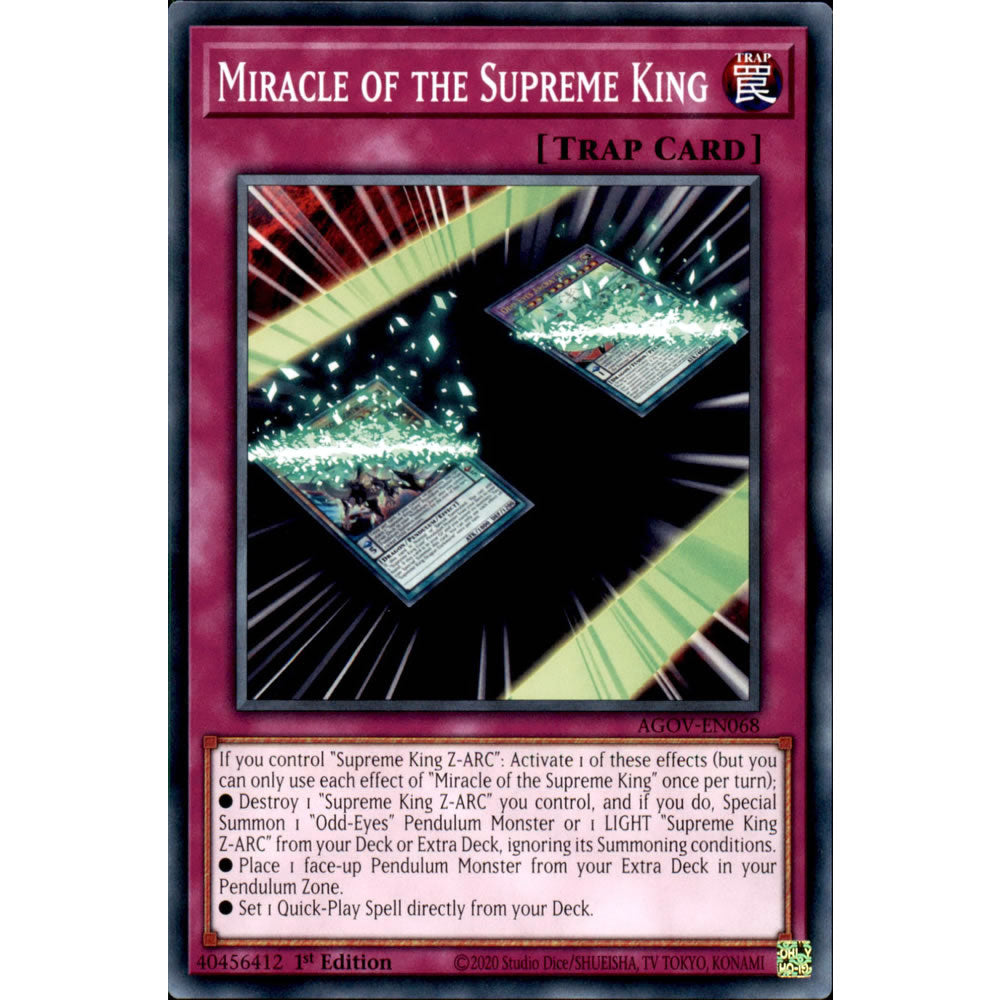Miracle of the Supreme King AGOV-EN068 Yu-Gi-Oh! Card from the Age of Overlord Set