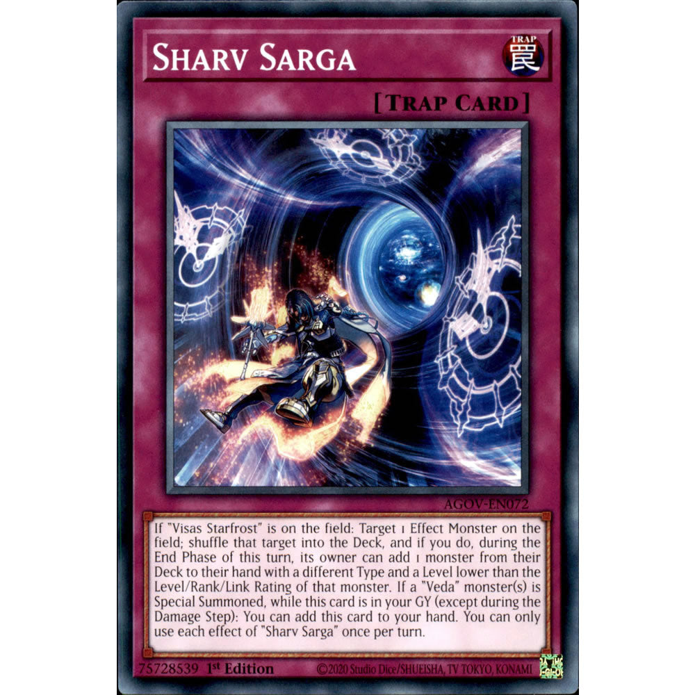 Sharv Sarga AGOV-EN072 Yu-Gi-Oh! Card from the Age of Overlord Set