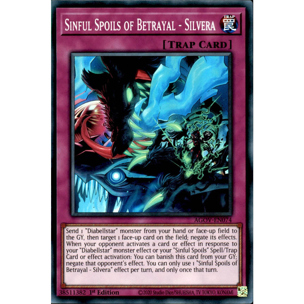 Sinful Spoils of Betrayal - Silvera AGOV-EN074 Yu-Gi-Oh! Card from the Age of Overlord Set
