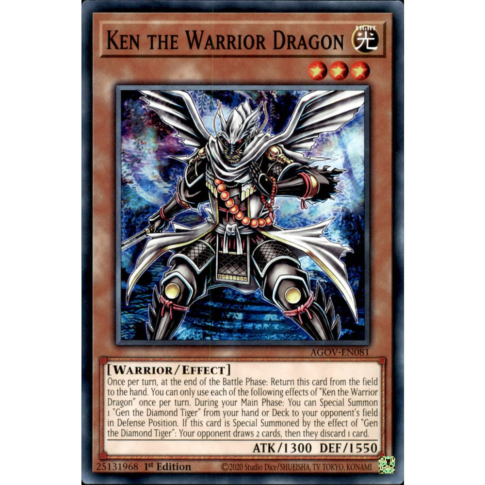 Ken the Warrior Dragon AGOV-EN081 Yu-Gi-Oh! Card from the Age of Overlord Set