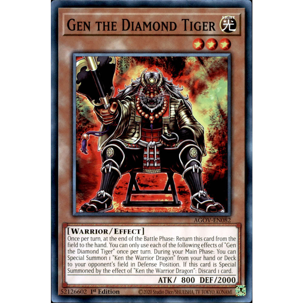 Gen the Diamond Tiger AGOV-EN082 Yu-Gi-Oh! Card from the Age of Overlord Set