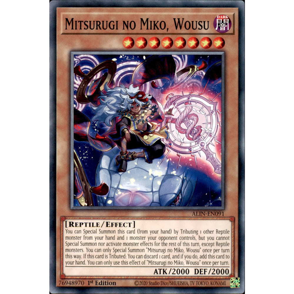 Mitsurugi no Miko, Wousu ALIN-EN091 Yu-Gi-Oh! Card from the Alliance Insight Set