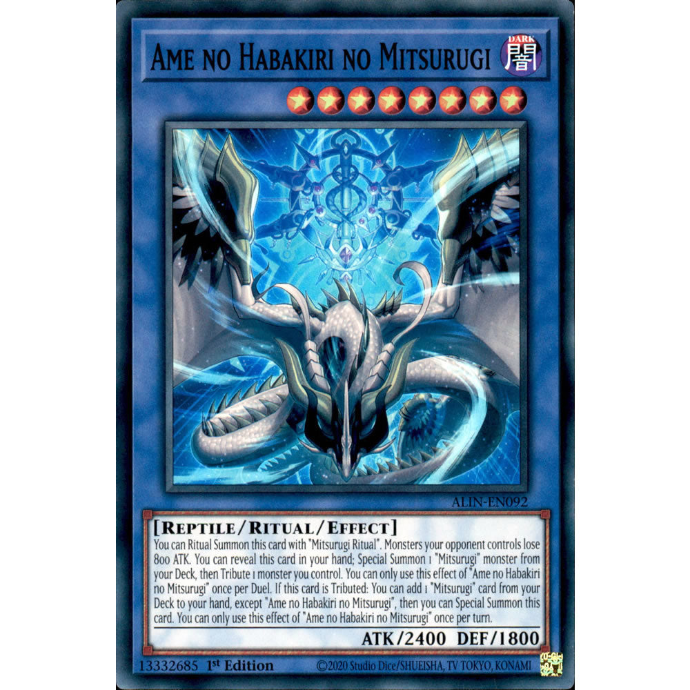 Ame no Habakiri no Mitsurugi ALIN-EN092 Yu-Gi-Oh! Card from the Alliance Insight Set
