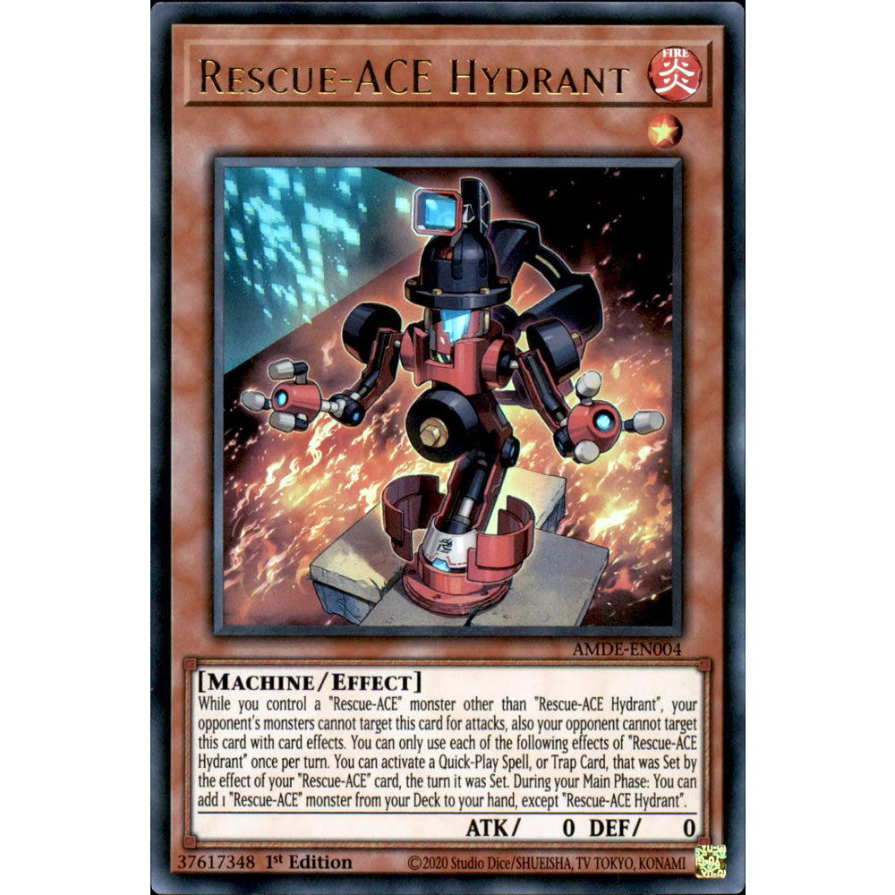 Rescue-ACE Hydrant AMDE-EN004 Yu-Gi-Oh! Card from the Amazing Defenders Set