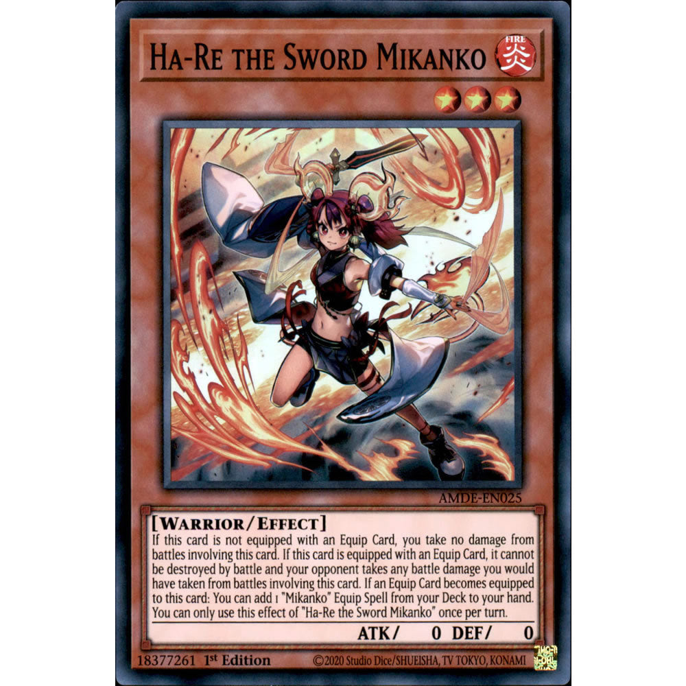 Ha-Re the Sword Mikanko AMDE-EN025 Yu-Gi-Oh! Card from the Amazing Defenders Set