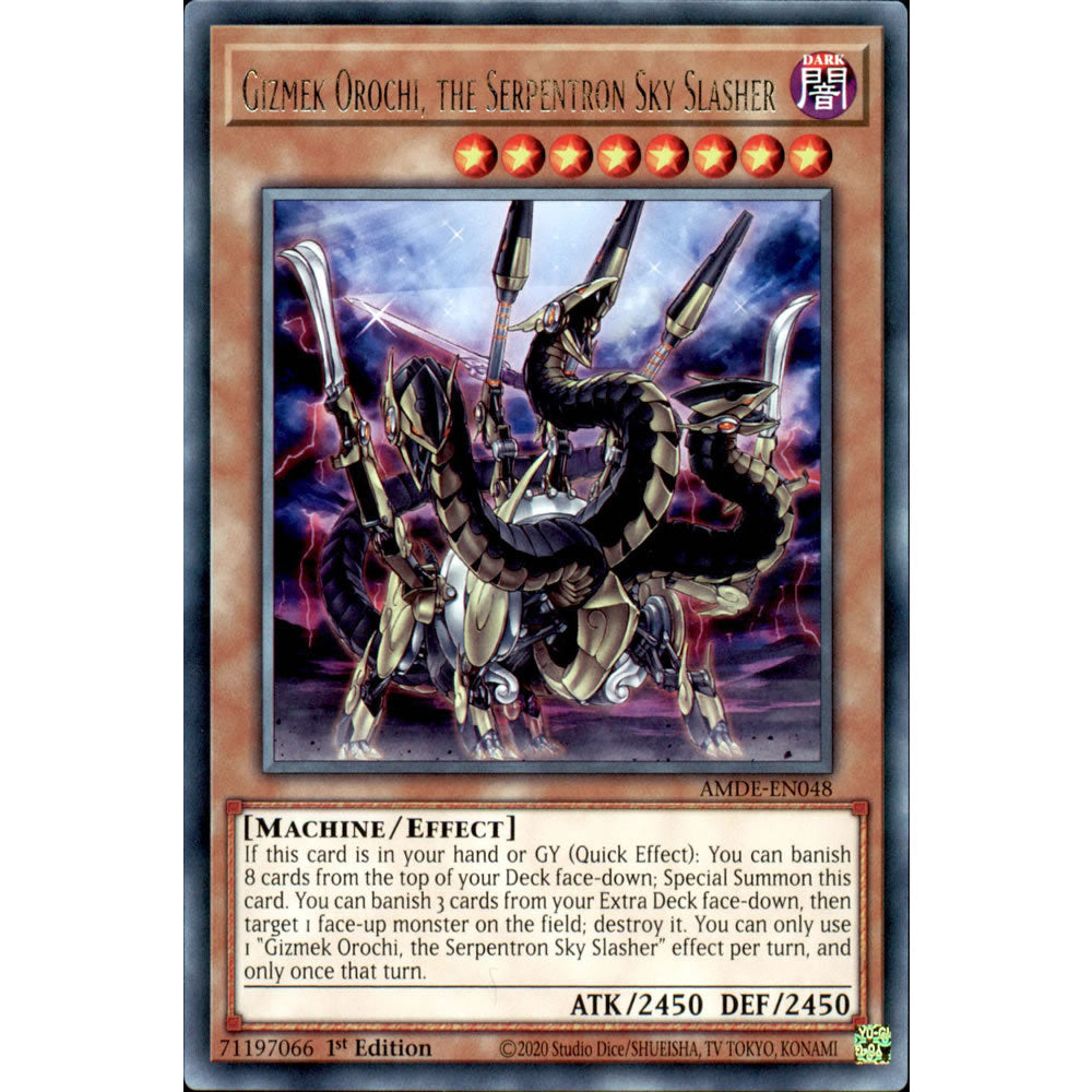 Gizmek Orochi, the Serpentron Sky Slasher AMDE-EN048 Yu-Gi-Oh! Card from the Amazing Defenders Set