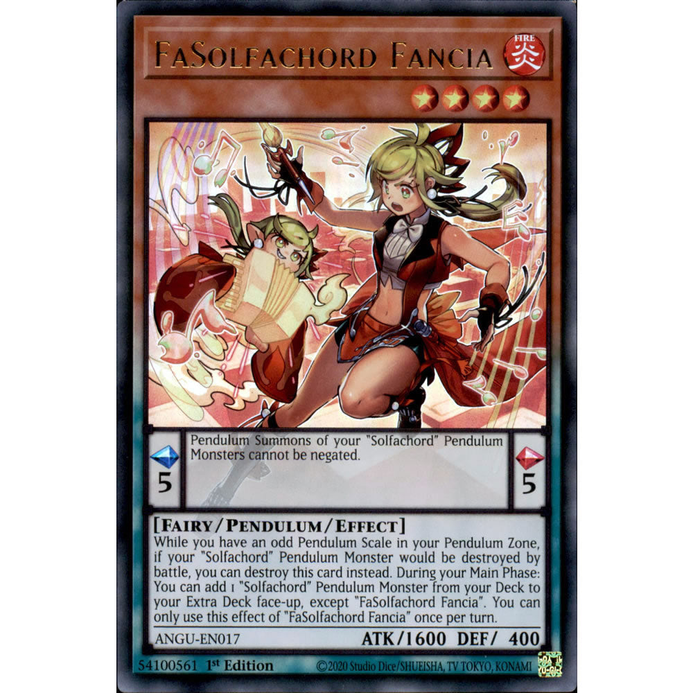 FaSolfachord Fancia ANGU-EN017 Yu-Gi-Oh! Card from the Ancient Guardians Set