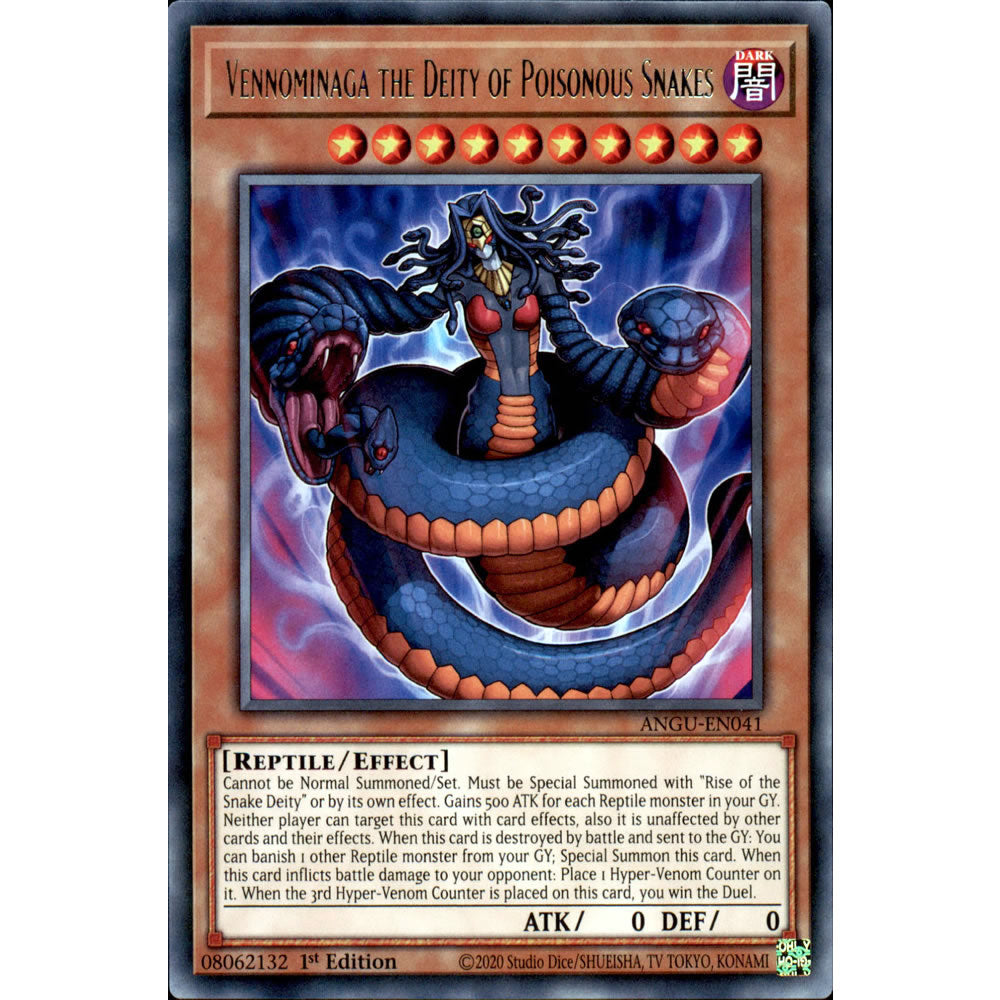 Vennominaga the Deity of Poisonous Snakes ANGU-EN041 Yu-Gi-Oh! Card from the Ancient Guardians Set