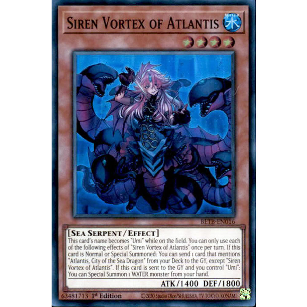 Siren Vortex of Atlantis BETB-EN016 Yu-Gi-Oh! Card from the Beyond the Brave Set