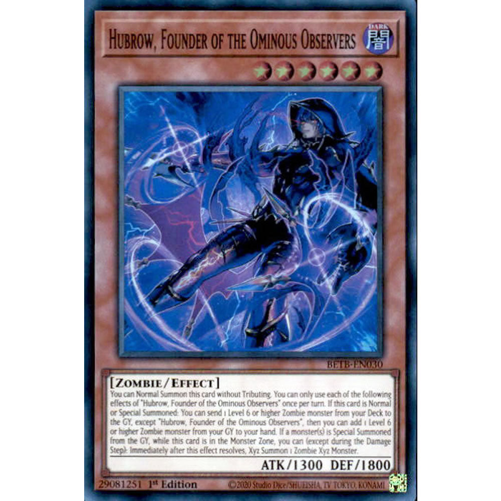 Hubrow, Founder of the Ominous Observers BETB-EN030 Yu-Gi-Oh! Card from the Beyond the Brave Set