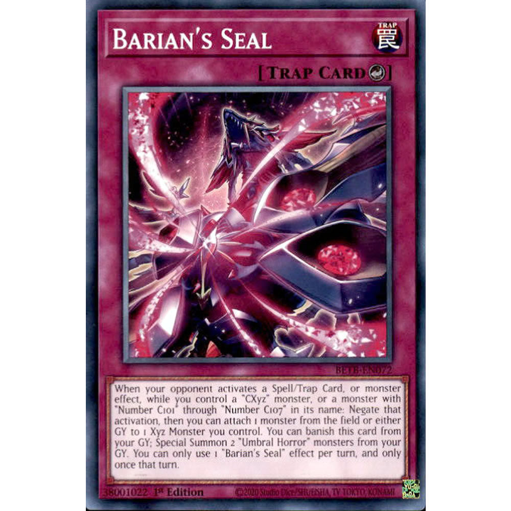 Barian's Seal BETB-EN072 Yu-Gi-Oh! Card from the Beyond the Brave Set